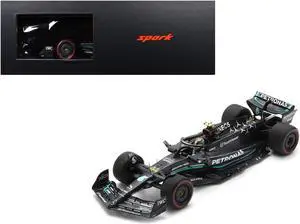 Mercedes-AMG F1 W14 E Performance #44 "Petronas" 3rd Place F1 "British GP" (2023) with Display Case 1/18 Model Car by Spark