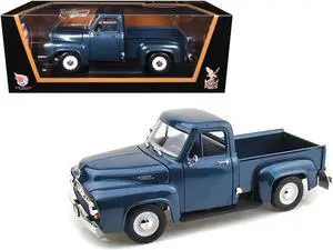 1953 Ford F-100 Pickup Dark Blue 1/18 Diecast Model Car by Road Signature