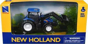 New Holland T6.175 Tractor with Front Loader Blue Diecast Model by New Ray