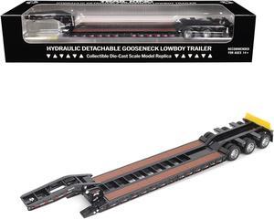 Trail King TK120 Hydraulic Detachable Gooseneck Lowboy Trailer Black "Transport Series" 1/50 Diecast Model by Diecast Masters