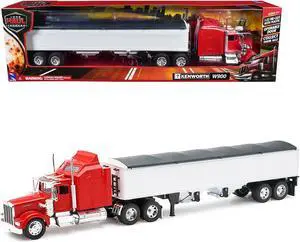 Kenworth W900 Grain Truck Red and White "Long Haul Truckers" Series 1/32 Die cast Model by New Ray