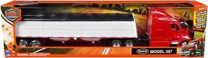 Peterbilt 387 Truck Red with Grain Trailer White "Long Haul Truckers" Series 1/43 Diecast Model by New Ray