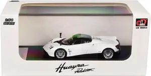 Pagani Huayra Roadster White Metallic with Black Top 1/64 Diecast Model Car by LCD Models