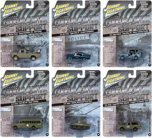 ""Military" Set B of 6 pieces 2024 Release 2 Limited Edition 1/64 Diecast Models by Johnny Lightning