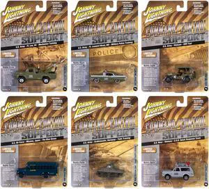 "Military" Set A of 6 pieces 2024 Release 2 Limited Edition 1/64 Die cast Models by Johnny Lightning