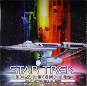 Skill 2 Model Kit U.S.S. Enterprise NCC-1701 Refit Spaceship "Star Trek" (1979) 1/350 Scale Model by Polar Lights