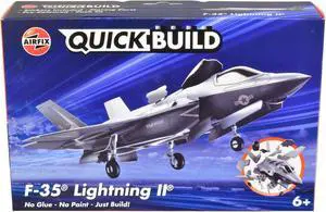 Skill 1 Model Kit F-35 Lightning II Snap Together Painted Plastic Model Airplane Kit by Airfix Quickbuild