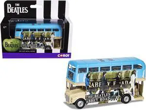 The Beatles London Double Decker Bus "Abbey Road" Blue and Beige Diecast Model Car by Corgi