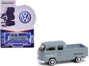 1978 Volkswagen Type 2 Double Cab Pickup Truck "Volkswagen Service" Gray "Club Vee-Dub" Series 1/64 Diecast Model by Greenlight