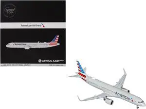 Airbus A321neo Commercial Aircraft "American Airlines" Gray with Striped Tail "Gemini 200" 1/200 Diecast Model by GeminiJets