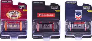 "Four-Post Lifts" Set of 3 pieces Series 6 1/64 Diecast Models by Greenlight