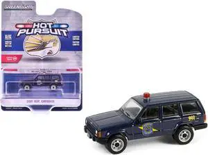 2001 Jeep Cherokee "Michigan State Police" Dark Blue "Hot Pursuit" Series 46 1/64 Diecast Model Car by Greenlight