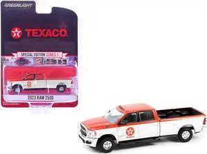 2023 Ram 2500 Pickup Truck "Texaco" Orange and White "Texaco Special Edition" Series 1 1/64 Die Cast Model Car by Greenlight
