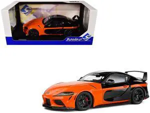 2024 Toyota GR Supra "StreetFighter" Orange and Black 1/18 Diecast Model Car by Solido
