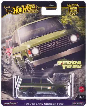 Toyota Land Cruiser FJ60 Green with Stripes "Terra Trek" Series Diecast Model Car by Hot Wheels