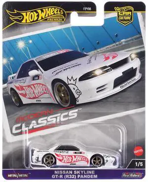 Nissan Skyline GT-R (R32) "Pandem" White with "Hot Wheels" Logo "Modern Classics" Series Diecast Model Car by Hot Wheels