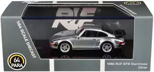 1986 RUF BTR Slantnose Silver Metallic 1/64 Diecast Model Car by Paragon