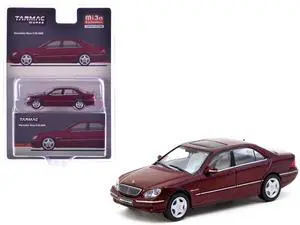 Mercedes-Benz S 55 AMG Bordeaux Red Metallic "Global64" Series 1/64 Diecast Model Car by Tarmac Works