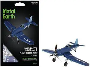 Model Kit Vought F4U Corsair Fighter Aircraft "World War II" US Navy (Challenging Difficulty) Steel Model by Metal Earth
