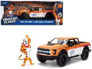 2017 Ford F-150 Raptor Pickup Truck "Frosted Flakes" Orange with Graphics and Figure 1/24 Diecast Car Model by Jada
