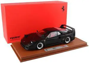 Ferrari F40 Matt Black with Snow Tires and Red Seats with DISPLAY CASE Limited Edition to 54 pieces Worldwide