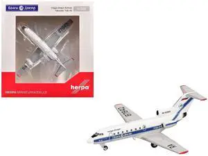 Yakovlev Yak-40 Commercial Aircraft "Volga-Dnepr Airlines" (RA-87842) White with Blue Stripes 1/200 Diecast Model by Herpa