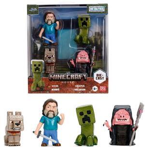 Set of 4 Diecast Figures "A Minecraft Movie" (2025) Movie "Metalfigs" Series Diecast Models by Jada