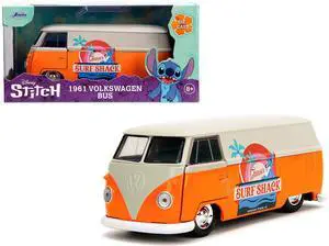 1961 Volkswagen Bus "Stitch's Surf Shack" Orange and Gray "Disney's Stitch" "Hollywood Rides" 1/32 Diecast Car Model by Jada