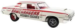 1964 Dodge 330 "Ramchargers" White with Red Graphics and Stripes Limited Edition to 504 pieces 1/18 Die Cast Model Car by ACME