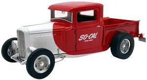 1932 Ford Pickup Truck "So-Cal Speed Shop" Red and White Limited Edition to 500 pieces Worldwide 1/18 Die Cast Model Car by ACME