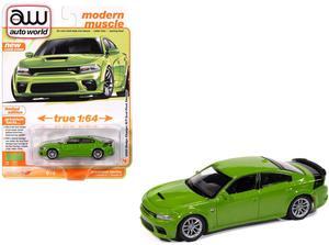 2023 Dodge Charger R/T Scat Pack Swinger Sublime Green Metallic "Modern Muscle" Series 1/64 Diecast Model Car by Auto World