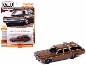 1970 Chevrolet Kingswood Estate Wagon Classic Copper Metallic with Roof Rack 1/64 Diecast Model Car by Auto World