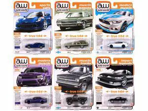 Auto World Premium 2024 Set B of 6 pieces Release 3 1/64 Die Cast Model Cars by Auto World