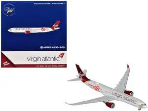 Airbus A330-900 Commercial Aircraft "Virgin Atlantic" (G-VSRB) Gray with Red Tail 1/400 Diecast Model Airplane by GeminiJets