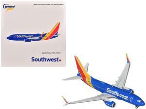Boeing 737-700 Commercial Aircraft "Southwest Airlines" Blue with Striped Tail 1/400 Diecast Model Airplane by GeminiJets