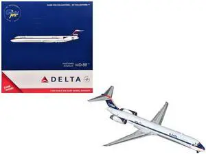 McDonnell Douglas MD-88 Commercial Aircraft "Delta Air Lines" White with Blue and Red 1/400 Diecast Model Airplane by GeminiJets