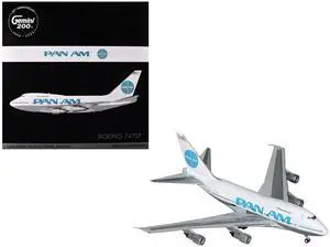 Boeing 747SP Commercial Aircraft "Pan American Airways" White with Blue Tail 1/200 Diecast Model Airplane by GeminiJets