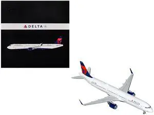 Airbus A321 Commercial Aircraft "Delta Air Lines" White with Blue and Red Tail 1/200 Diecast Model Airplane by GeminiJets