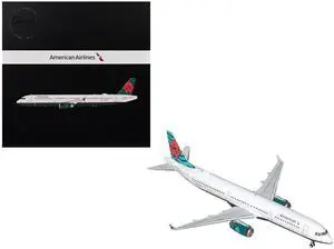 Airbus A321 Commercial Aircraft "American Airlines" White with Tail "Gemini 200" Series 1/200 Diecast Model by GeminiJets