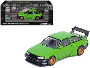 Toyota AE86 Levin RHD (Right Hand Drive) "Pandem Rocket Bunny" Green 1/64 Diecast Model Car by Inno Models