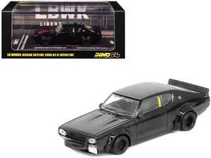 Nissan Skyline 2000 GT-R (KPGC110) RHD (Right Hand Drive) "LB-Works" Black 1/64 Diecast Model Car by Inno Models