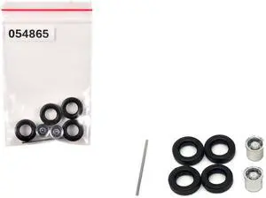 Rear Low Profile Wheelset Chrome 1/87 HO Plastic Model by Promotex