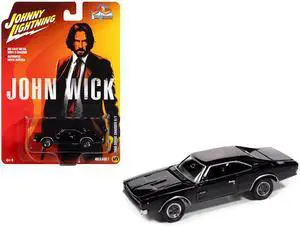1968 Dodge Charger R/T Black "John Wick" (2014) Movie "Pop Culture" 2025 Release 1 1/64 Diecast Model Cars by Johnny Lightning