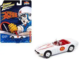 1967 Toyota 2000GT "Mach 5 Tribute" #5 White with Red Interior 1/64 Diecast Model Cars by Johnny Lightning