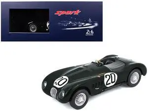 Jaguar XK 120 C #20 "Jaguar Cars Ltd" Winner "24 Hours of Le Mans" (1951) with Display Case 1/18 Model Car by Spark