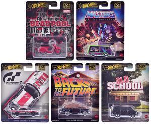 "Pop Culture 2025" 5 piece Set J "Premium Series" Diecast Model Cars by Hot Wheels