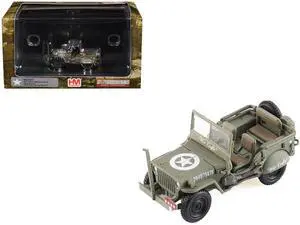 U.S. 1/4 ton Military Vehicle Olive Drab "War Eagle" (1945) US Army "Ground Power Series" 1/72 Diecast Model by Hobby Master