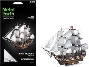 Model Kit HMS Victory British Navy Ship (Challenging Difficulty) Steel Model Kit by Metal Earth