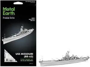 Model Kit USS Missouri (BB-63) Navy Battleship (Challenging Difficulty) Steel Model Kit by Metal Earth