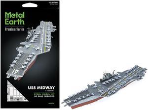 Model Kit USS Midway (CV-41) Aircraft Carrier (Challenging Difficulty) Steel Model Kit by Metal Earth